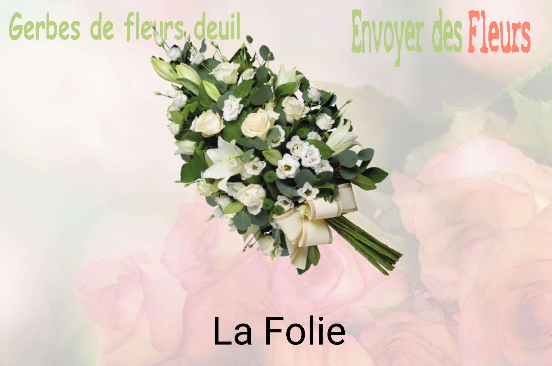 Gerbe de fleurs de deuil livrée à La Folie